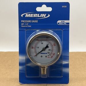 MERLIN 230 PSI 1/4 in. NPT Filled Gauge - Item 64558